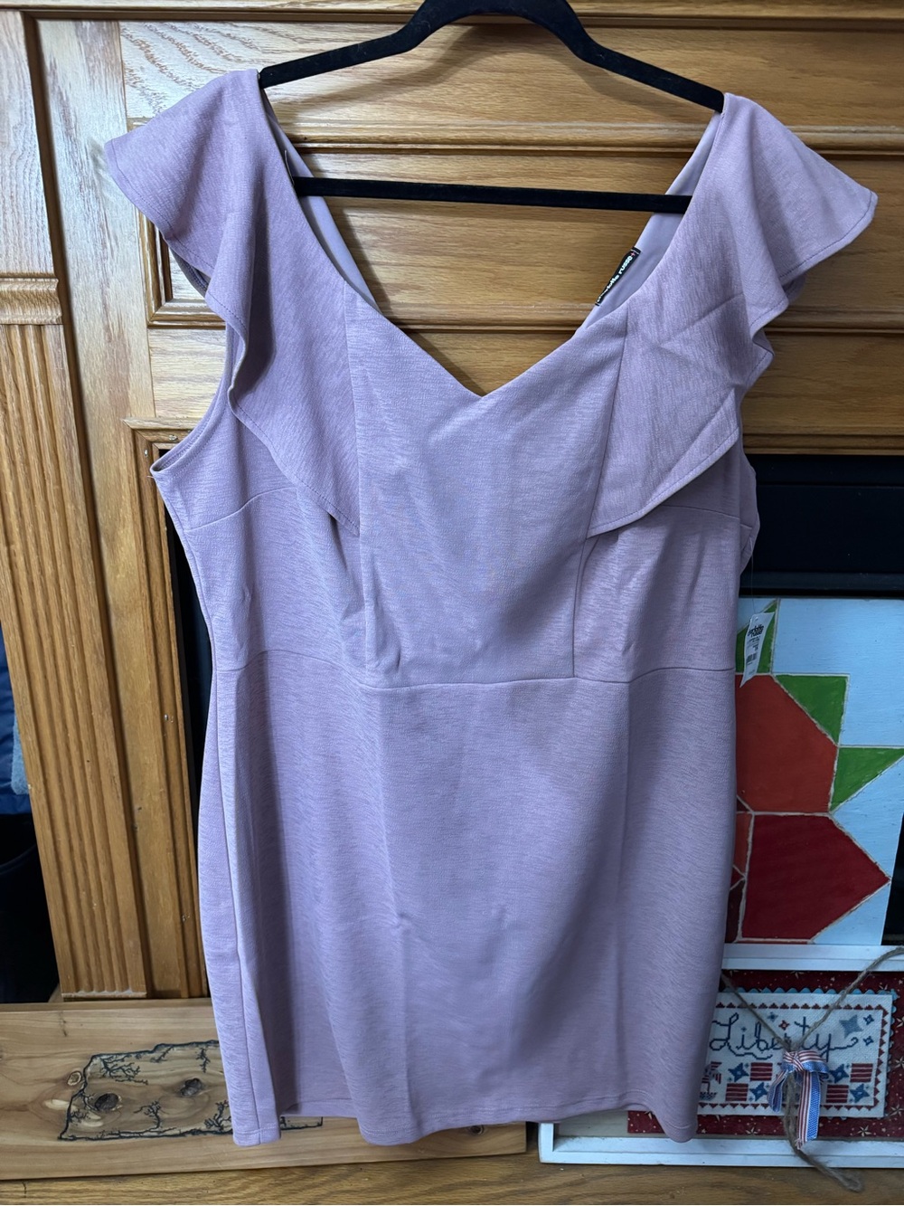 NWT Charlotte Russe Mauve Ruffle V-Neck Midi Dress Pink size 3X